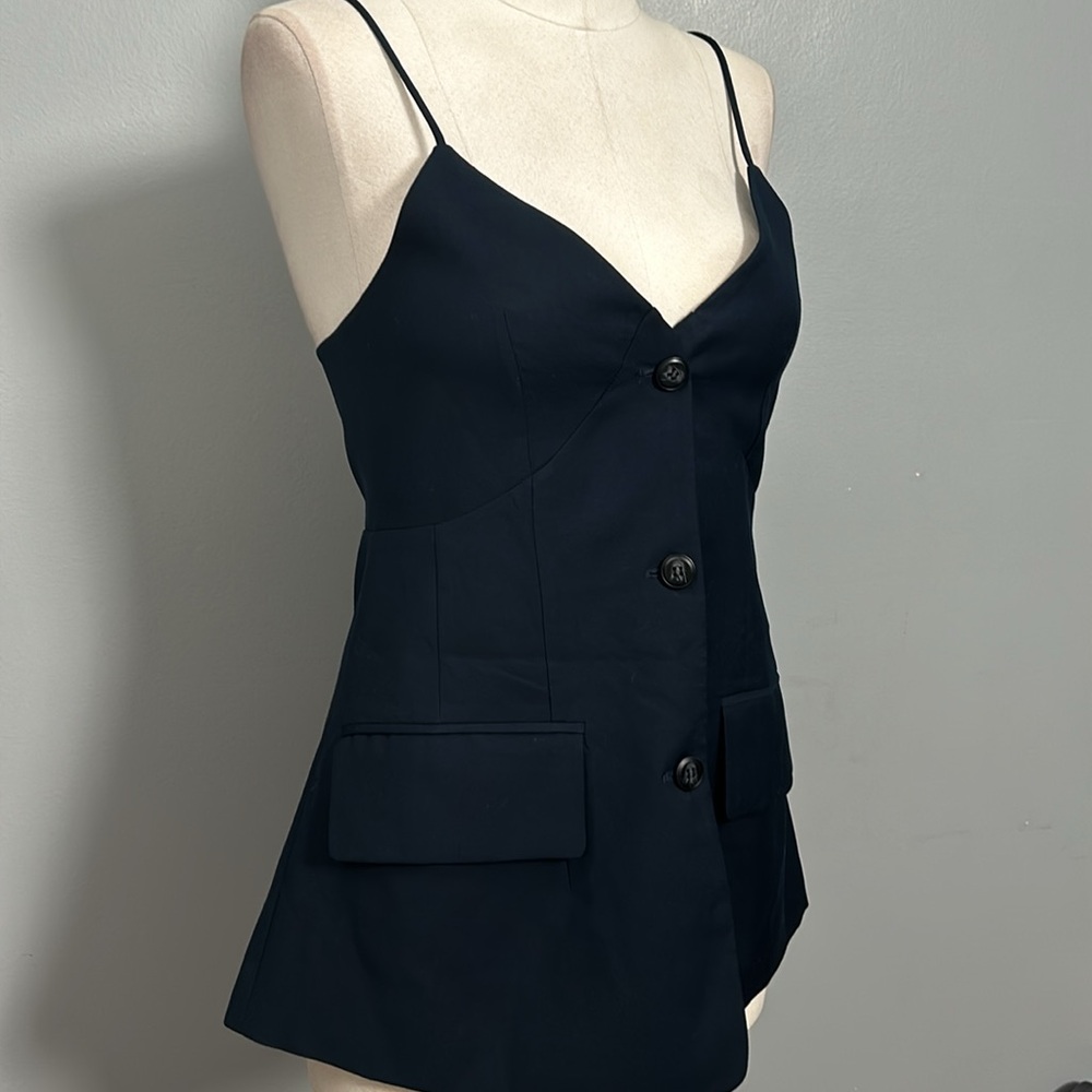 Acsence Navy Long Vest size M top